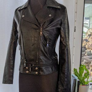 Faux Leather Moto Jacket